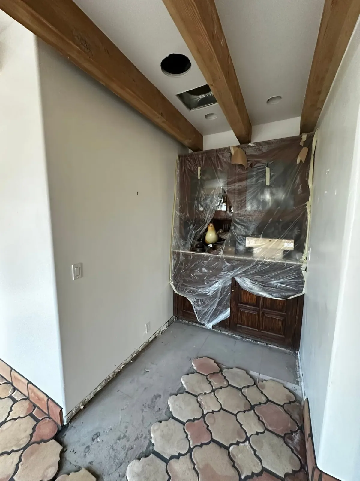 Interior remodeling progress and carpentry prep by Ramos Cabinetry and Construction in Scottsdale, AZ